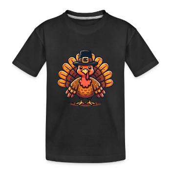 Turquie de Thanksgiving dans la conception du chapeau de pèlerin - T-shirt bio Premium Enfant - noir - Devant