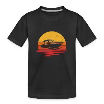 Bateau à moteur Yacht Bateau de sport Capitaine - T-shirt bio Premium Enfant - noir - Devant