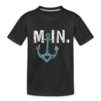 Moin Anker Seefahrt Design Geschenkidee - Kinder Premium Bio T-Shirt - Schwarz - Vorne
