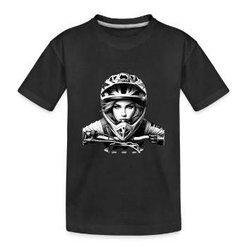 Motocross Women Girls Girl - Kids' Premium Organic T-Shirt - black - Front