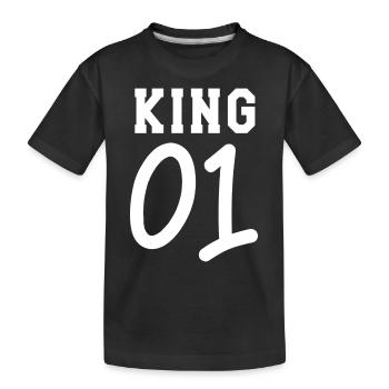 King 01 der Familie - Kinder Premium Bio T-Shirt - Schwarz - Vorne