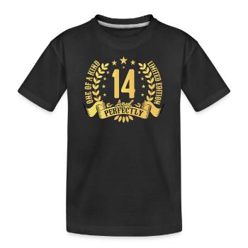 14 Jahre Geburtstagsgeschenk 14 Jahre - Kinder Premium Bio T-Shirt - Schwarz - Vorne