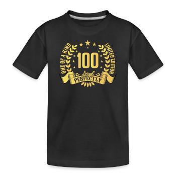 100 years birthday gift 100 years - Kids' Premium Organic T-Shirt - black - Front