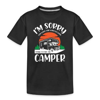 Life Camper Camping - Kids' Premium Organic T-Shirt - black - Front