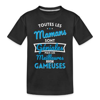 Mamans sont géniales les meilleures sont Gameuses - T-shirt bio Premium Enfant - noir - Devant