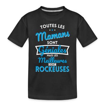 Mamans sont géniales les meilleures sont Rockeuses - T-shirt bio Premium Enfant - noir - Devant