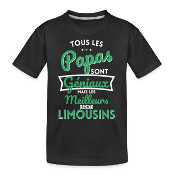 Papas géniaux mais les meilleurs sont Limousins - T-shirt bio Premium Enfant - noir - Devant