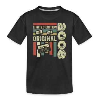 Millésime 2008 - Citation d’anniversaire rétro 2008 - T-shirt bio Premium Enfant - noir - Devant