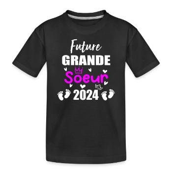Future Grande Soeur 2024 bientôt Grande Soeur - T-shirt bio Premium Enfant - noir - Devant