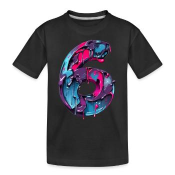 NR. 6 NUMMER 6 COOL 6. GEBURTSTAG - Kinder Premium Bio T-Shirt - Schwarz - Vorne
