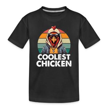 Coolest Chicken - Kinder Premium Bio T-Shirt - Schwarz - Vorne