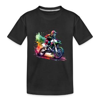 Motocross - Kinder Premium Bio T-Shirt - Schwarz - Vorne