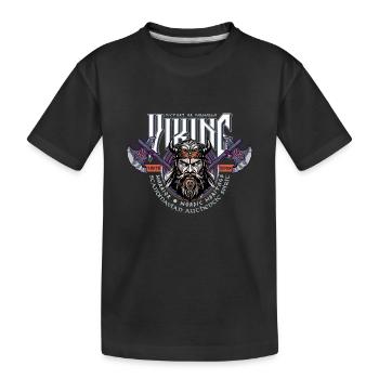 VIKING, VICTORY OR VALHALLA! - Kids' Premium Organic T-Shirt - black - Front