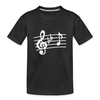 Clé de sol, partition, clé de musicien - T-shirt bio Premium Enfant - noir - Devant