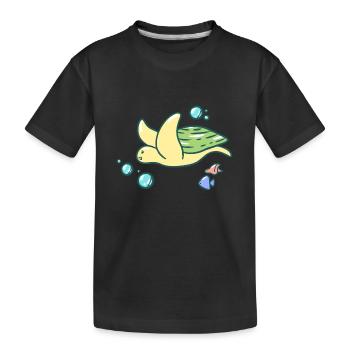 Tortue mignonne - T-shirt bio Premium Enfant - noir - Devant