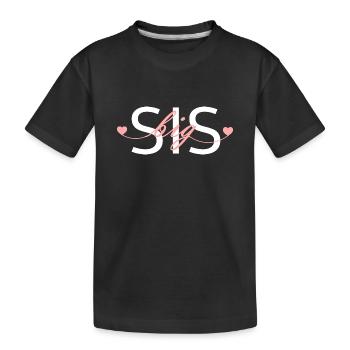 Big Sis Grosse Schwester Geschwister Outfit - Kinder Premium Bio T-Shirt - Schwarz - Vorne