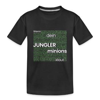 Wenn der JUNGLER minions klaut - Kinder Premium Bio T-Shirt - Schwarz - Vorne