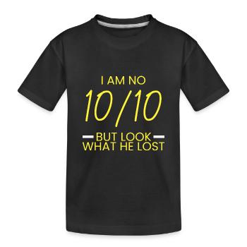 Ich bin keine 10/10, aber schau... - Kinder Premium Bio T-Shirt - Schwarz - Vorne