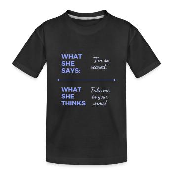Nimm mich in deine Arme! - Kinder Premium Bio T-Shirt - Schwarz - Vorne