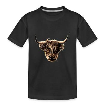 Highland cattle - Kids' Premium Organic T-Shirt - black - Front