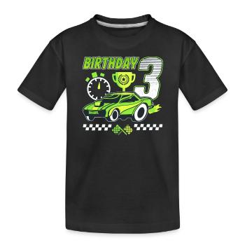 3. Geburtstag Rennwagen 3 Jahre alt Rennfahrer - Kinder Premium Bio T-Shirt - Schwarz - Vorne
