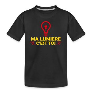 Saint Valentin Ma lumière c'est toi Cadeau Copine - T-shirt bio Premium Enfant - noir - Devant