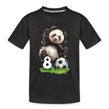 Fußball Panda 8 Jahre Years - Kinder Premium Bio T-Shirt - Schwarz - Vorne
