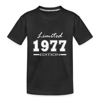 Jahrgang 1977 - Kinder Premium Bio T-Shirt - Schwarz - Vorne