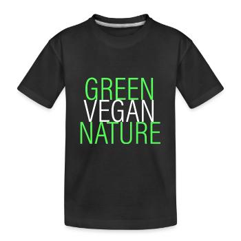 vert - végétalien - naturel - T-shirt bio Premium Enfant - noir - Devant