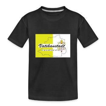 Vatikanstadt - Hauptstadt mit GPS & Flagge - Kinder Premium Bio T-Shirt - Schwarz - Vorne