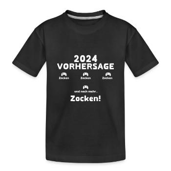 2024 Vorhersage - Kinder Premium Bio T-Shirt - Schwarz - Vorne