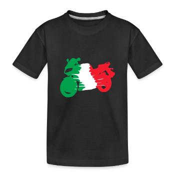 Motorcycle Italy Flag Biker Motorcyclist - Kids' Premium Organic T-Shirt - black - Front