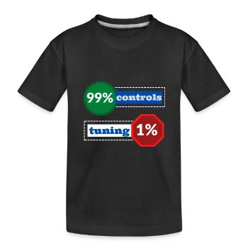 1% Abstimmung 99% Kontrollen - Kinder Premium Bio T-Shirt - Schwarz - Vorne