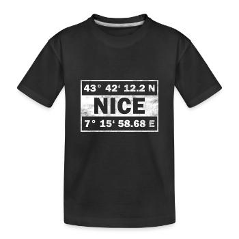 Nice Coordinates France Nice - Kids' Premium Organic T-Shirt - black - Front