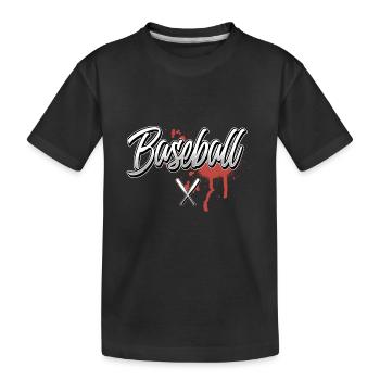 Baseball - Kinder Premium Bio T-Shirt - Schwarz - Vorne
