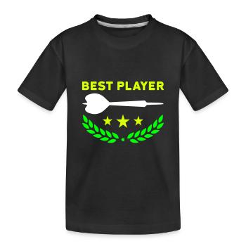 Best player (Dartpfeil, drei Sterne, Lorbeerkranz) - Kinder Premium Bio T-Shirt - Schwarz - Vorne