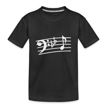 Notes de clé de fa musicien basse bassiste - T-shirt bio Premium Enfant - noir - Devant