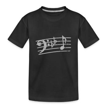 Notes de clé de fa musicien basse bassiste - T-shirt bio Premium Enfant - noir - Devant