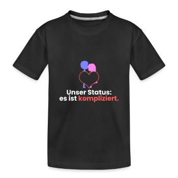 Unser Status: es ist kompliziert - Kinder Premium Bio T-Shirt - Schwarz - Vorne