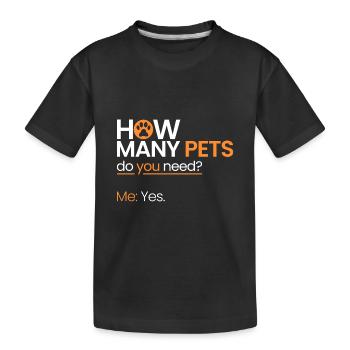 Combien d’animaux de compagnie? - T-shirt bio Premium Enfant - noir - Devant