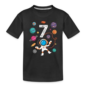 7th Birthday Astronaut Space 7 years old - Kids' Premium Organic T-Shirt - black - Front