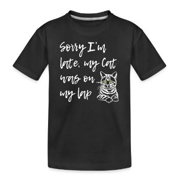 Désolé que le chat soit sur les genoux - T-shirt bio Premium Enfant - noir - Devant