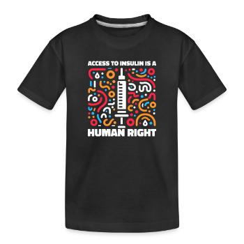 L’accès à l’insuline est un droit humain - T-shirt bio Premium Enfant - noir - Devant