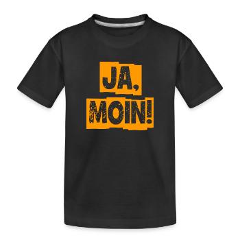 Ja Moin! - Guten Morgen - Nordsee - Ostsee - Anker - Kinder Premium Bio T-Shirt - Schwarz - Vorne