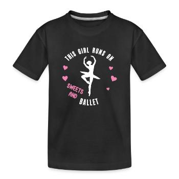 Ballerina Ballet Tänzerin Balletttänzerin Ballett - Kinder Premium Bio T-Shirt - Schwarz - Vorne