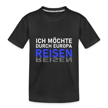 Europa Reise - Kinder Premium Bio T-Shirt - Schwarz - Vorne
