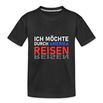 Amerika Reise - Kinder Premium Bio T-Shirt - Schwarz - Vorne