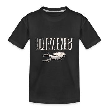 Taucher Tauchen - Kinder Premium Bio T-Shirt - Schwarz - Vorne