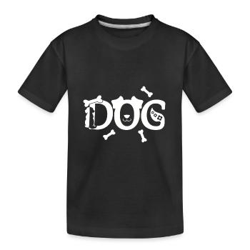 Chien avec chien (blanc) - T-shirt bio Premium Enfant - noir - Devant