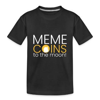 Meme-Münzen zum Mond! - Kinder Premium Bio T-Shirt - Schwarz - Vorne